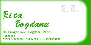 rita bogdanu business card